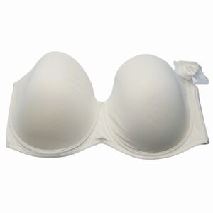NWT Meleneca Strapless Bra 42F White Padded‎ Underwire Molded Cups